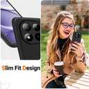 Compatible for Xiaomi Poco M8 Pro/Redmi Note 15 Pro Plus 5G Phone Case with Screen Protector, 360 Rotatable Ring Holder Kickstand TPU Protective Cover Case for Redmi Note 15 Pro+ Plus 5G - Black