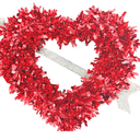 2 Pack Holiday Home Valentine's Heart Tinsel Wreath with Arrow - Red, 2 Items