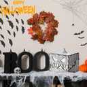 2 Pcs Halloween Table Decorations Indoor Haunted House Wooden Lighted Pumpkin Box Halloween Tiered Tray Decor Rustic Farmhouse Pumpkin Centerpieces for Home Shelf Desk Mantel Tabletop Party Decor