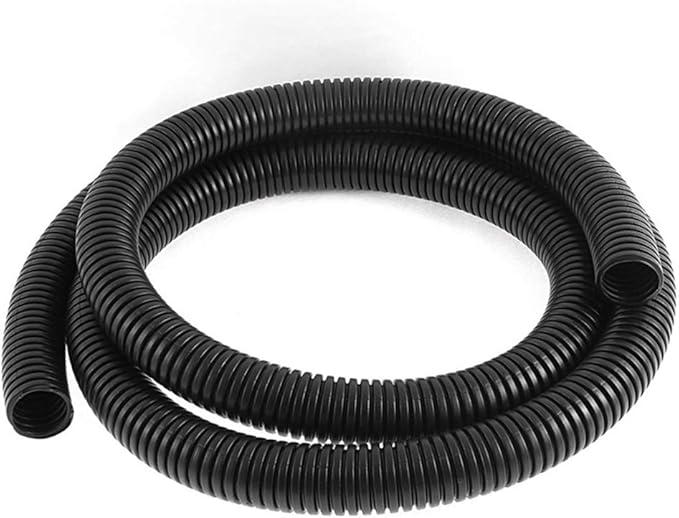 YXQ 10Ft 1/2inch ID Corrugated Tubing Not-Split Flexible Bellows Tube Pipe Preservative for Electric Conduit Liquid Black PE Plastic