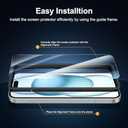 NEW'C 3x for iPhone 15 Screen Protector (6.1 inches)+ 3x Camera Lens Protector, Sensor Protection, Case Friendly Tempered Glass Film + Dust Plug- Easy installation tool include (Transparent)