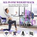 Mythinglogic Yoga Mat Storage Racks,Home Gym Storage Rack for Dumbbells Kettlebells Foam Roller, Yoga Strap and Resistance Bands, Workout Equipment Storage Organizer With Hooks and Wheels (Black)