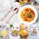 2 x 12 PCS Spoon and Fork Flatware Set, Rose Gold Silverware Cutlery Set, Stainless Steel Tableware 6 Forks (5.35 inch), 6 Spoons(5.25 inch) for Kitchen and Restaurant Mirror Polished