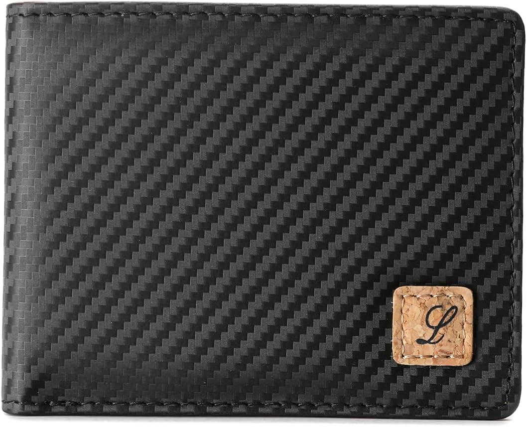Lanyani RFID Wallets Bifold Simple (A-A-Carbon Fiber Black)