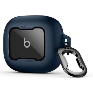 SURITCH Case for Beats Powerbeats Fit Case Cover, Magnetic Bumper Cases for Powerbeats Fit Earbuds 2025, Shockproof Protective Cover with Magnetic Lock & Carabiner for Workout, Sport, Travel, Navy