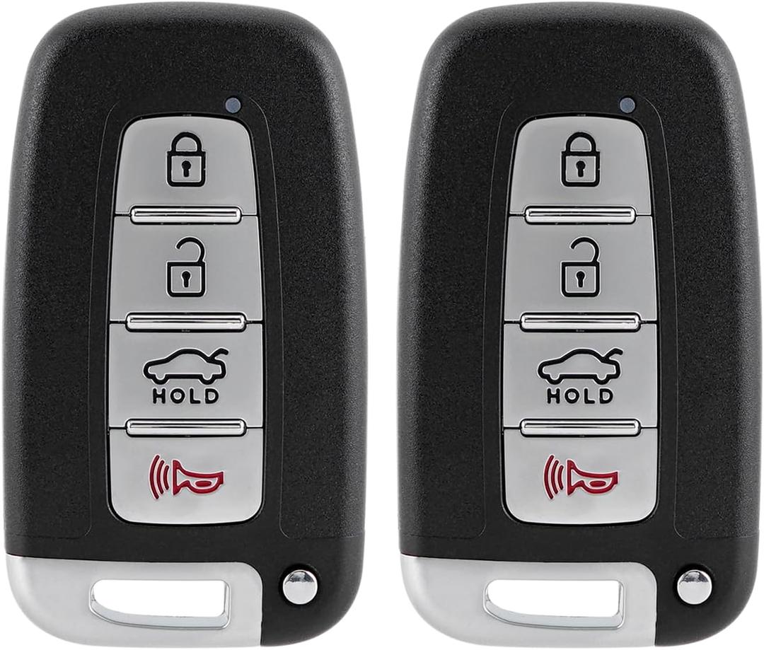 Key Fob Remote Replacement Fits for Hyundai Sonata Genesis 2010 2011 2012 2013 2014 Azera Equus Kia Optima Ria Sorento Forte Borrego Keyless Entry Smart Remote Control SY5HMFNA04 (Pack of 2)