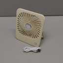 Quiet Desk Fan, Small Portable Personal Fan with 2000mAh Rechargeable Battery, 3 Speed Mini Fan, 180° Foldable for Office, Sleeping and Travel (Cream White)