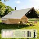 Ziziella Inflatable Tents for Camping, Easy Setup Inflatable Tent with Canopy, Large Glamping Tent with Pump, Waterproof Oxford 4 Season Air Tent with Skylight Mesh Windows for 4-6 Person