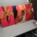 3Pcs Pink Black Woman Canvas Wall Art Trendy Black Girl Painting Picture Wall Decor African American Poster Print Artwork For Living Room Bedroom Home Decoration