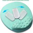 2 x BRILA Large Mouse Pad with Ergonomic Memory Foam Wrist Rest Support - Massage Holes Design - Skidproof Pu Bottom - Wrist Fatigue/Pain Relief Mousepad with Elbow Hand Cushion for Gaming & Work (Aquamarine)