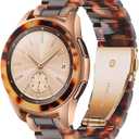 Compatible with Samsung Galaxy Watch 42mm /Gear Sport/Watch 4 Classic 42mm Band + Bezel Women Men 20mm Resin Wristband Strap Bracelet
