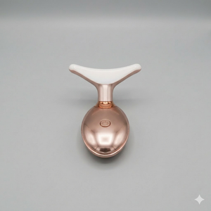 7 Color Face and Neck Massager Light Therapy, Red Light Based Facial Massager for Skin Care, Firming, Smoothing (Rose Golden)