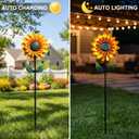 Sunflower Solar Wind Spinner, 52" Metal Wind Spinner with Kinetic Wind Sculpture Windmills for Outdoor Lawn & Garden Patio Decoration