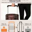 feilario Crocodile Pattern PU Hardside Carry On Luggage, Wide Handle