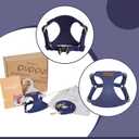 Puppytie Dog Harness with Multifunction Dog Leash,Soft Adjustable No Choke Escape Proof Pet Harness Vest for Medium Dogs or Large Dogs, Navy, Medium