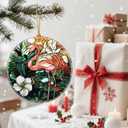 2 x Vibrant Flamingo Christmas Ornaments: Christmas Tree Ornaments & Holiday Decor  Perfect Holiday Presents & Gift Ideas for Friends, Coworker, Family, and Flamingo Lover