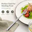 Extendable Fork, 8.7" to 25.4" Telescopic BBQ Fork, Stainless Steel Expandable Dinner Fork for BBQ, Fruit, Dessert & Prank Tableware, Long Extendable Handle Cutlery (2pcs)