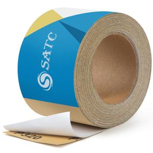 S SATC 320 Grit PSA Longboard Sandpaper 20 Yard Long Continuous Roll, 2-3/4" Wide Self Adhesive Stickyback Sanding Sheets for Automotive, Hand Sanding Blocks,Woodworking, Metal, Plastic