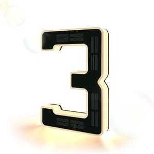 ISUNMEA 6.7 Inch Solar Lighted House Numbers for Outside, Light Up Waterproof LED Address Signs for Houses, Backlit Illuminated Exterior Modern House Numbers Light (3-Black, 6.7IN)