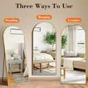 DUMOS 64"x21" Arched Full Length Floor Mirror, Full Body Mirror with Stand, Shatterproof Tempered Glass, Modern Aluminum Alloy Frame, Free Standing or Leaning for Home Decor, Gold