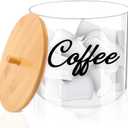 homicozy Coffee Pod Holder with Bamboo Lid, Large Capacity 80-Ounce Clear Countertop Storage for Coffee Capsules, K Cup Organizer for Keurig/Nespresso, coffee filter holder, Coffee Bar Accessories