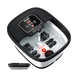 HOSPAN Collapsible Foot Spa with Heat, Bubble, Red Light, and Temperature Control, Foot Bath Massager with 8 Shiatsu Massage Rollers, Pedicure Foot Spa for Relaxation and Stress Relief, Black
