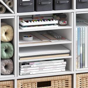Furinno Cubicle 3-Shelf Cube Insert, Cube Organizer, Plain White