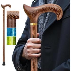 Walking Cane,Wooden Cane Support up to 300 Lbs, Suitable for Fancy Wooden Walking Cane for Men and Women with Extreme Demands (36", Brown)