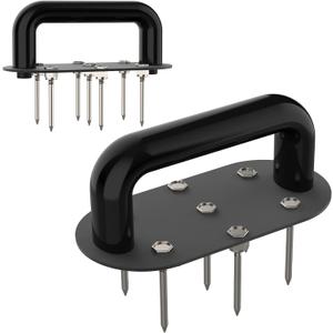 Hand Tiller Garden Tool Lawn Aerator Spike Manual Tool Portable Handheld Aerator Lawn Tool with 7-Iron Spikes, Pre-Assembled Small Grass Aerator Tool, Cultivator Tiller Soil Lossener