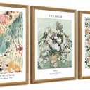 Fantasy Artists Framed Colorful Wall Art Set of 3 Impressionism Henri Matisse Van Gogh William Morris Flower Botanical Abstract Artwork Prints for Living Room Bedroom Bathroom 12" x 16"
