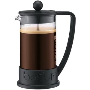 Bodum 12oz Brazil French Press Coffee Maker, High-Heat Borosilicate Glass, Black - Made in Portugal