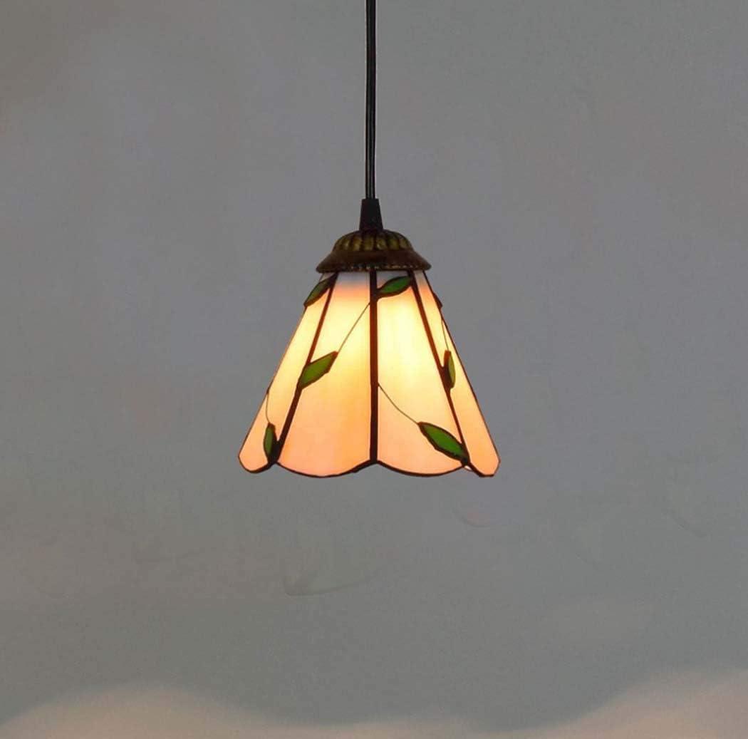 6 Inches Tiffany Style Pendant Ceiling Light Pastoral Stained Glass Pendant Lamp Fixture for Restaurant Hallway Kitchen Bar Hanging Lighting,110-240V,E27,40W(1590cm),A