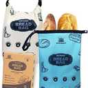 ROYOROYI Royoroyi Bread Bags for Homemade Bread,4 Packs Reusable Bread Bag,Freezer Bread Storage Bag,Waterproof Zipper Bread Container to Keep Bread Fresh gift giving (beige， Jewel Blue)