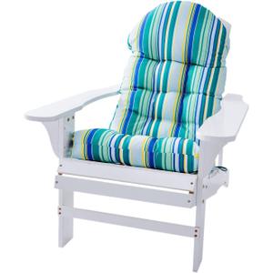 Enipate Weather Resistant Adirondack Chair Cushions High Back Indoor Outdoor Patio Tufted Thicken Lounge Cushion Seat Pads (Cold Striped Green)