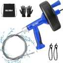 BULLTOOLS Drain Auger, 25FT Drain Clog Remover with Drill Adapter, Flexible Snake Drain Hair Removal Tool for Kitchen Sink, Bathtub, and Shower Comes with Gloves and Storage Bag