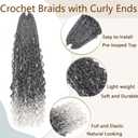 Ombre Gery Boho Box Braids With Curly Ends 18 Inch Goddess Crochet Braids Pre looped Boho Braids Crochet Hair Crochet Braids Extension for Girls