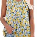 CRAZY GRID Women's Tank Tops V Neck Casual Sleeveless Tops for Women 2025 Basic Trendy Tank Oversized Summer Blouses S-3XL (Yellow, L)