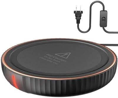 HouseGem Large Candle Warmer Plate - Coffee Cup Mug Warmer for Desk, Candle Melter, Electric Mug Heater for Beverages, Milk & Tea, Coffee Accessories Ideal Gifts Keep Cup Warm (Black)
