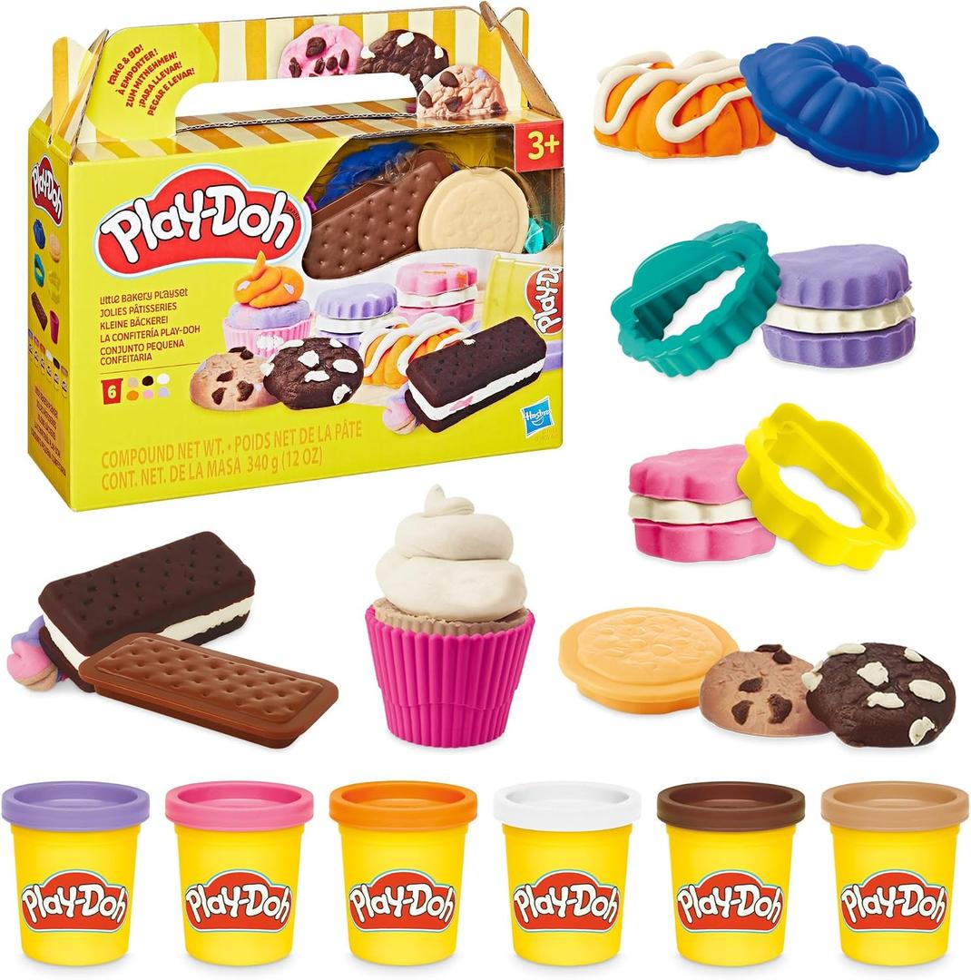 Play-Doh Little Bakery Playset, Play Kitchen Toys, Sweet Treat Set, Arts & Crafts for Kids 3+ Years, Compact