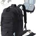 BAGSMART Carry On Travel Backpack, 17.3 Inch Large Travel backpack Carry On Flight Approved, Personal Item Backpack Travel Bag With Shoe Bag, 27L Water Resistant Casual Daypack, Black