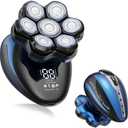 Clforczh Head Shavers for Bald Men - 7D Detachable Electric Razor, IPX6 Waterproof Wet Dry Rotary Shavers, LED Display Rechargeable Head Shaving with Fast Charging, Blue