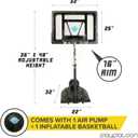 Play Platoon Swimming Pool Basketball Hoop Poolside Above Ground Games for Family - Backboard Adjustable Height 3-4 Feet, Includes PU Leather Basket Ball & Air Pump - Great for Inground Pool Deck