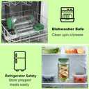 Salad Jar with Side Opening - Leakproof Portable Salad Container with Dressing Cup & Lid, Lid-to-Bowl Design, Dishwasher & Freezer Safe for for Office, Gym, Travel, Picnic, Green(1PCS)