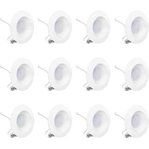 6 in. 2700K Integrated LED Soft White Retrofit Recessed Trim Light Kit 12-Watt 1100 Lumens Dimmable, Wet Rated (12-Pack) IB-006-2-12W-HL-12PK