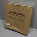 Lampshades Set of 2, Drum Lampshades 11.6" Top x 12.6" Bottom x 9.8" High, Seaside village Medium Lampshades (Spider Fitter), Beige Lampshades Natural Linen Hand Crafted, Easy Assembly Required