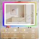 LED Bathroom Mirror with Lights, 32X24 Inches RGB Color Changing Bathroom Mirror, Lighted Vanity Mirrors for Wall, Dimmable, Anti-Fog