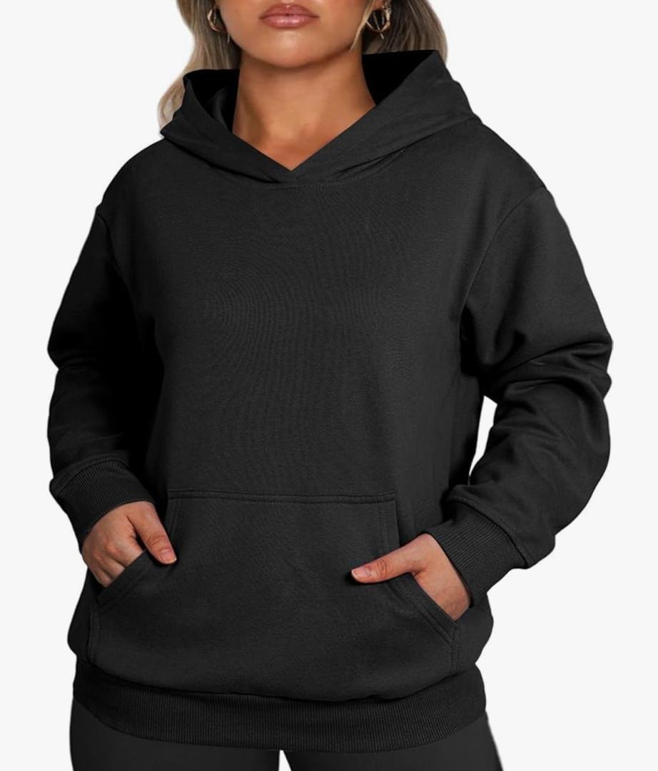 Eytino Plus Size Sweatshirt for Women Casual Long Sleeve Pullover Hooded Tops With Pockets Fall Outfits Clothes M