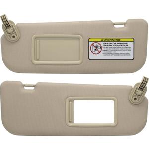 Driver Left & Passenger Right Side Sun Visor Compatible with Hyundai Elantra 2011-2015 Hyundai Veloster 2006-2016 Replacement OEM Number 852103X000TX Colour Beige