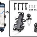 evomosa Motorbike Phone Mount Adjustable Smartphone Support Holder fit for Motorcycle Fork Stem Round Holes 13mm-20mm