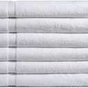 Amazon Basics 6-Pack Bath Towels, 100% Ring Spun Cotton, 600 GSM, Lightweight and Highly Absorbent, Quick Drying, Hotel Quality, 27 x 54 inches, White, Bath Towels - 6 Count